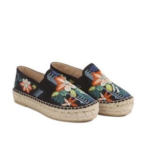 Johnny Was Elysia Espadrilles Floral Embroidered Size 8